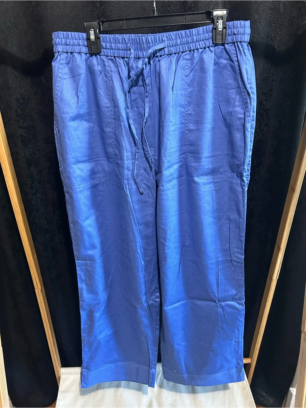 Banana Republic Women’s Linen Drawstring Chino Pants in Cobalt Blue